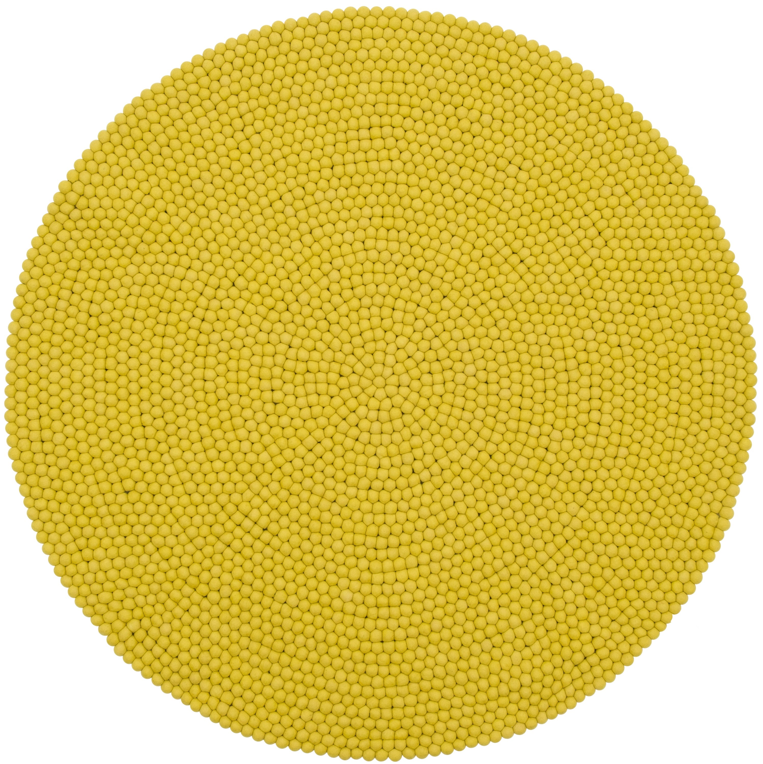 myfelt Kata Filzkugelteppich Grün, Gelb aus Schurwolle