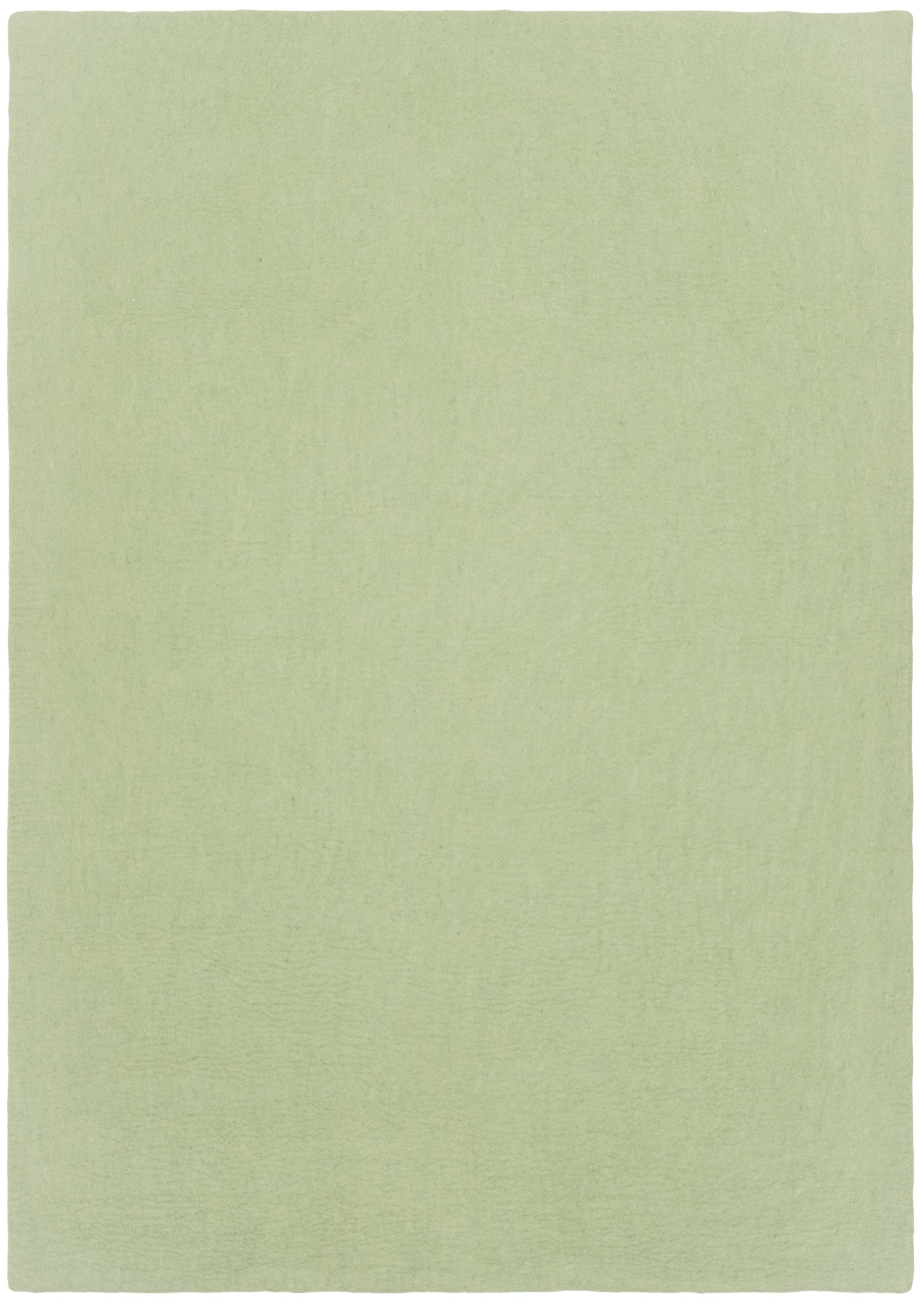 myfelt Lasse Filzkugelteppich Grün, Beige, Weiß aus Schurwolle