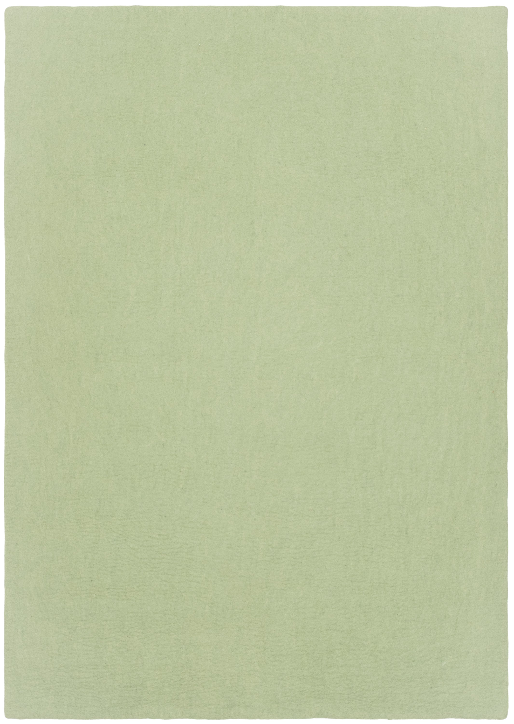myfelt Lasse Filzkugelteppich Grün, Beige, Weiß aus Schurwolle