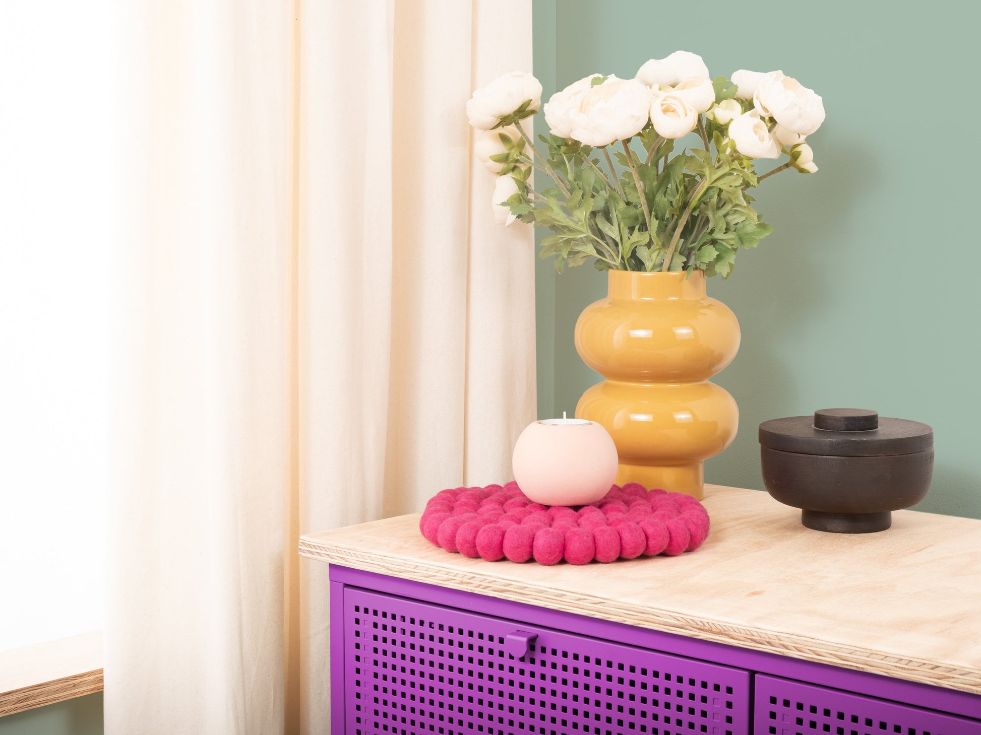 myfelt Lilli Untersetzer Rosa aus Schurwolle – Bild 5