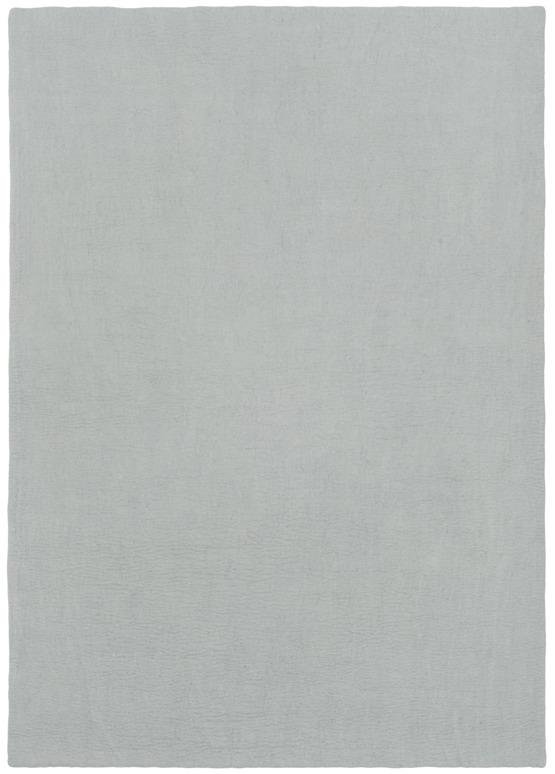 myfelt Liv Filzkugelteppich Blau, Beige, Weiß aus Schurwolle