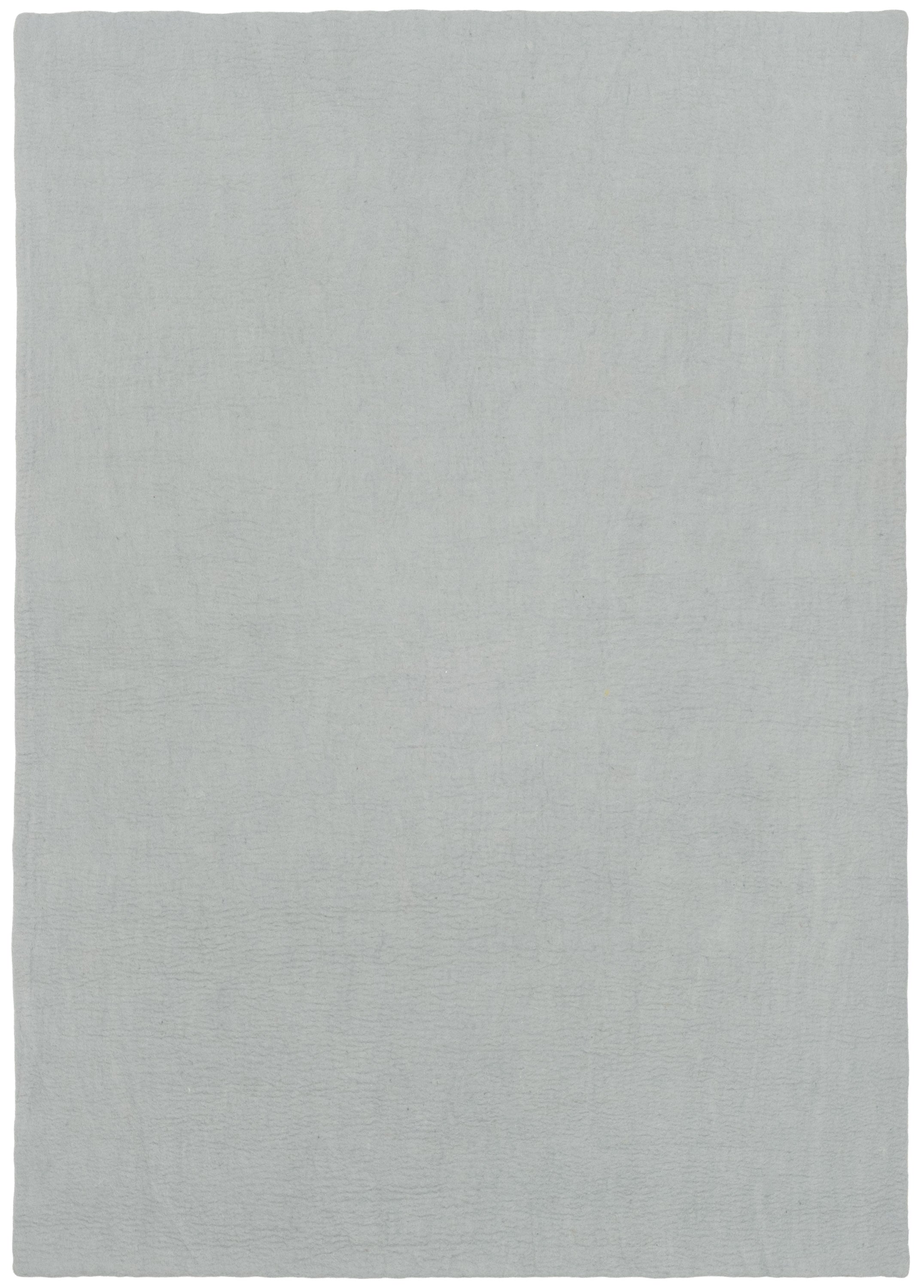 myfelt Liv Filzkugelteppich Blau, Beige, Weiß aus Schurwolle