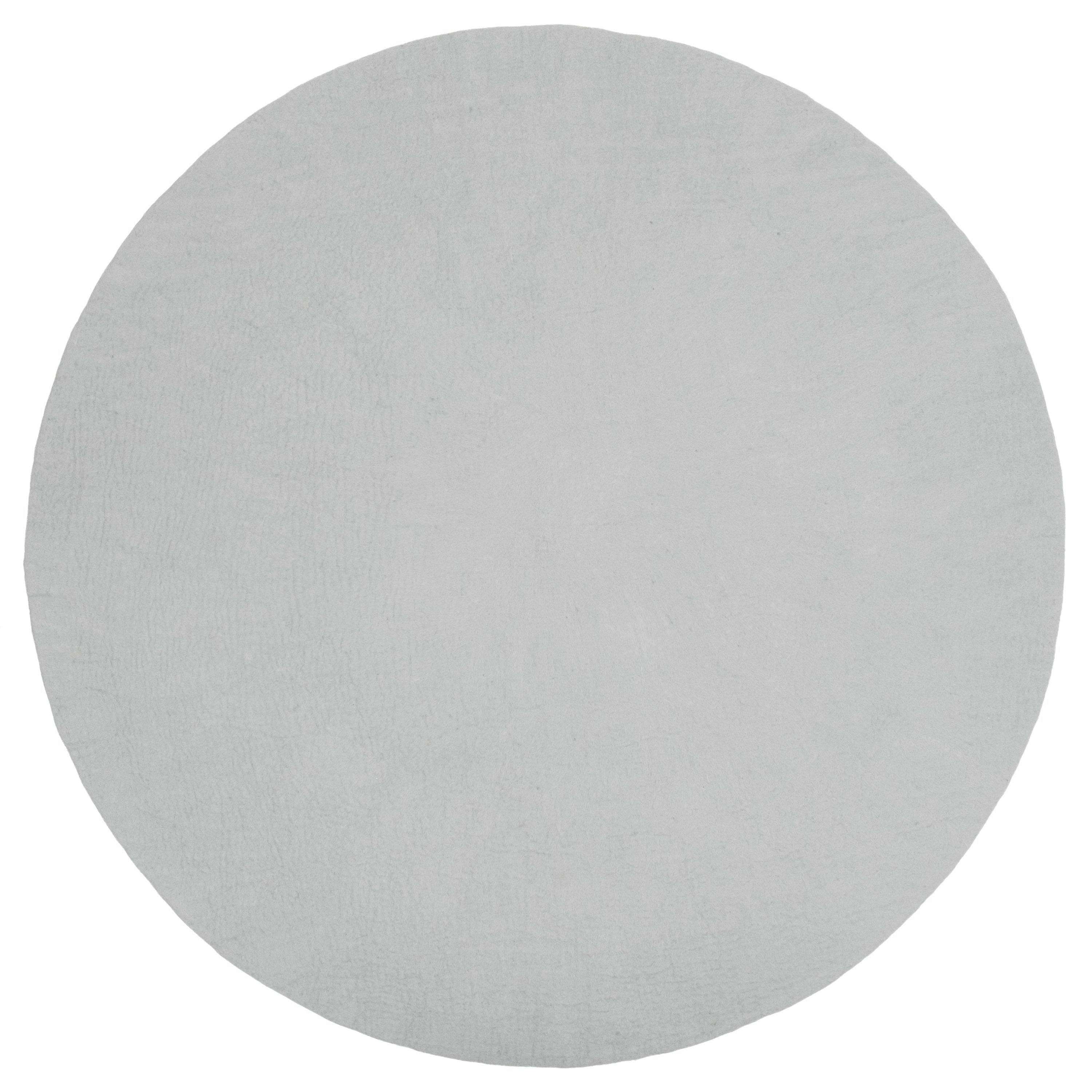 myfelt Liv Filzkugelteppich Blau, Beige, Weiß aus Schurwolle