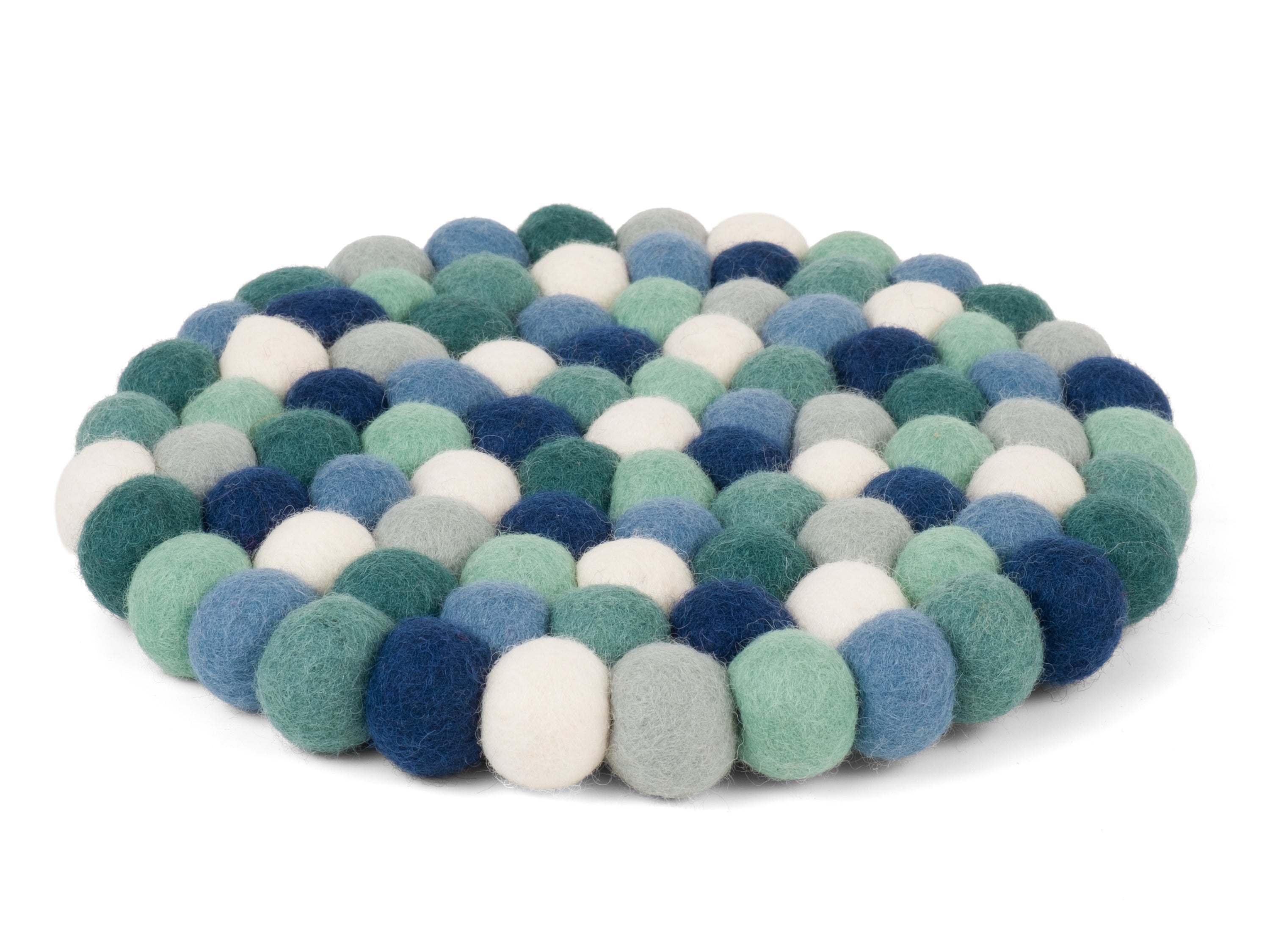myfelt Mare Untersetzer Blau, Weiß aus Schurwolle – Bild 2