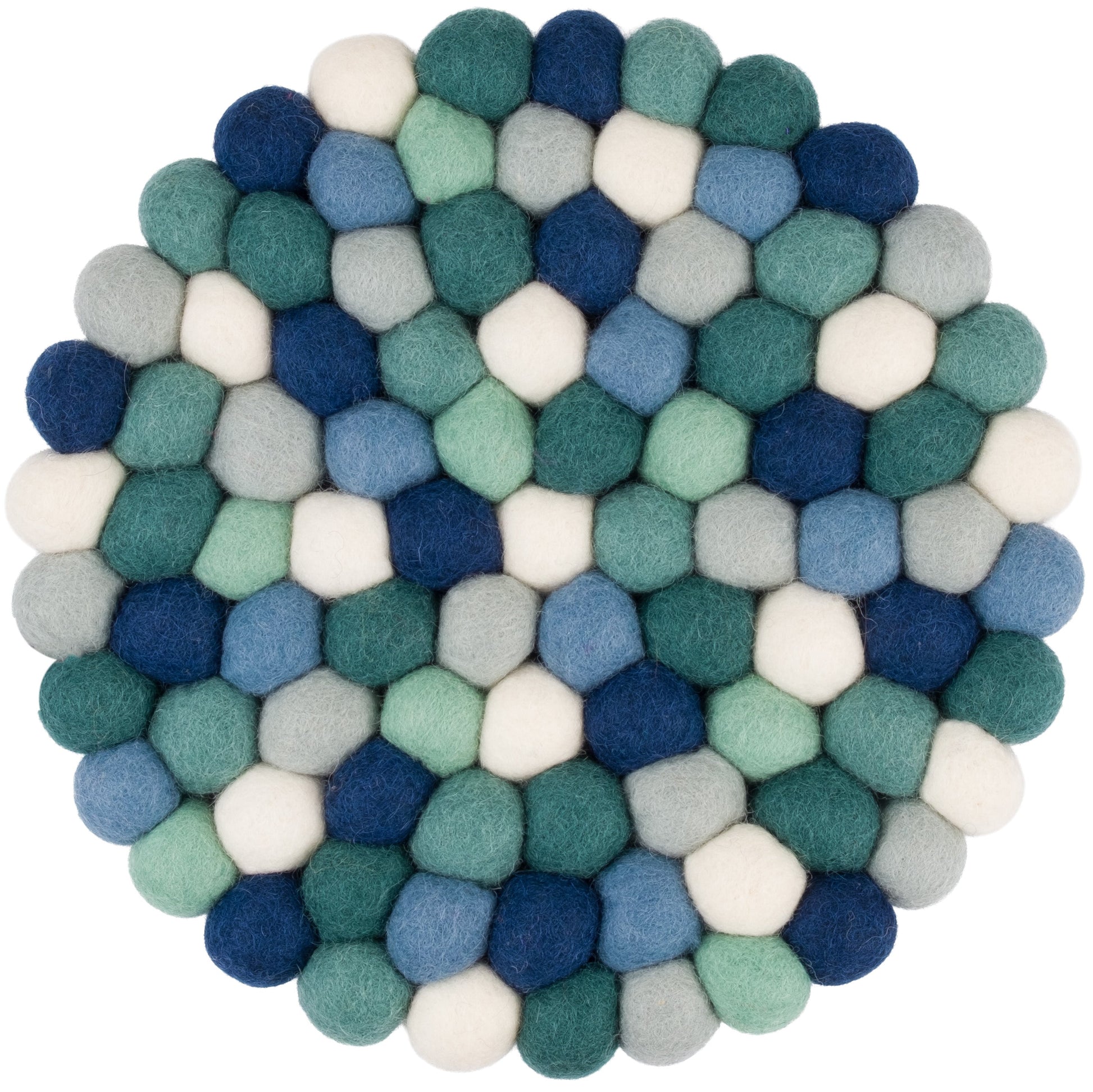 myfelt Mare Untersetzer Blau, Weiß aus Schurwolle