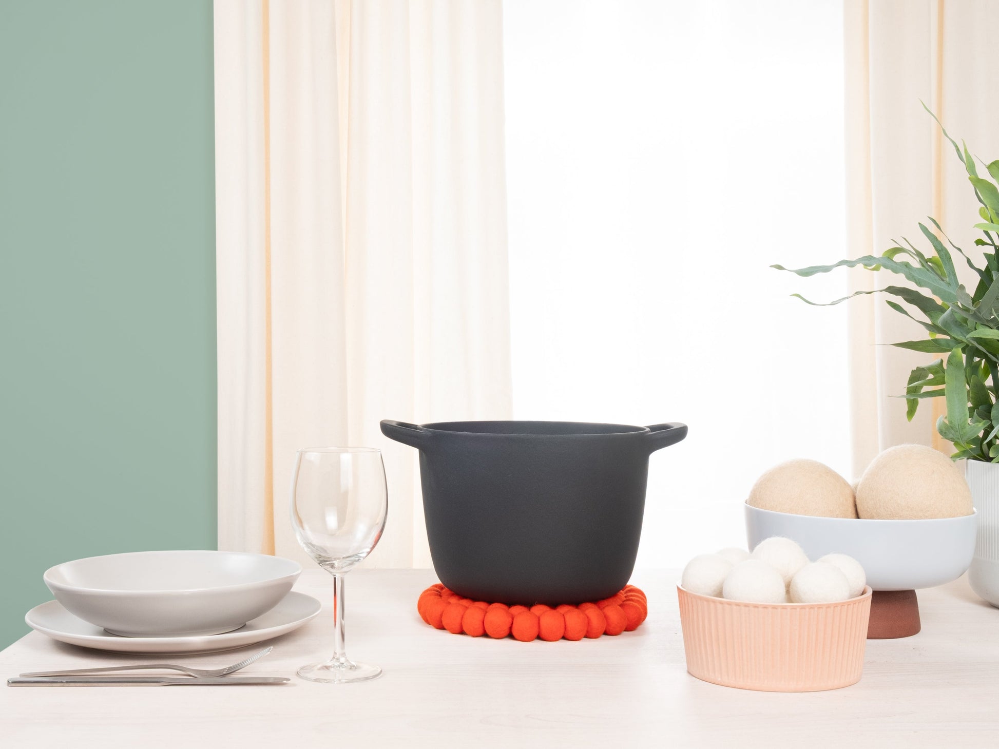 myfelt Mats Untersetzer Rot, Orange aus Schurwolle – Bild 3