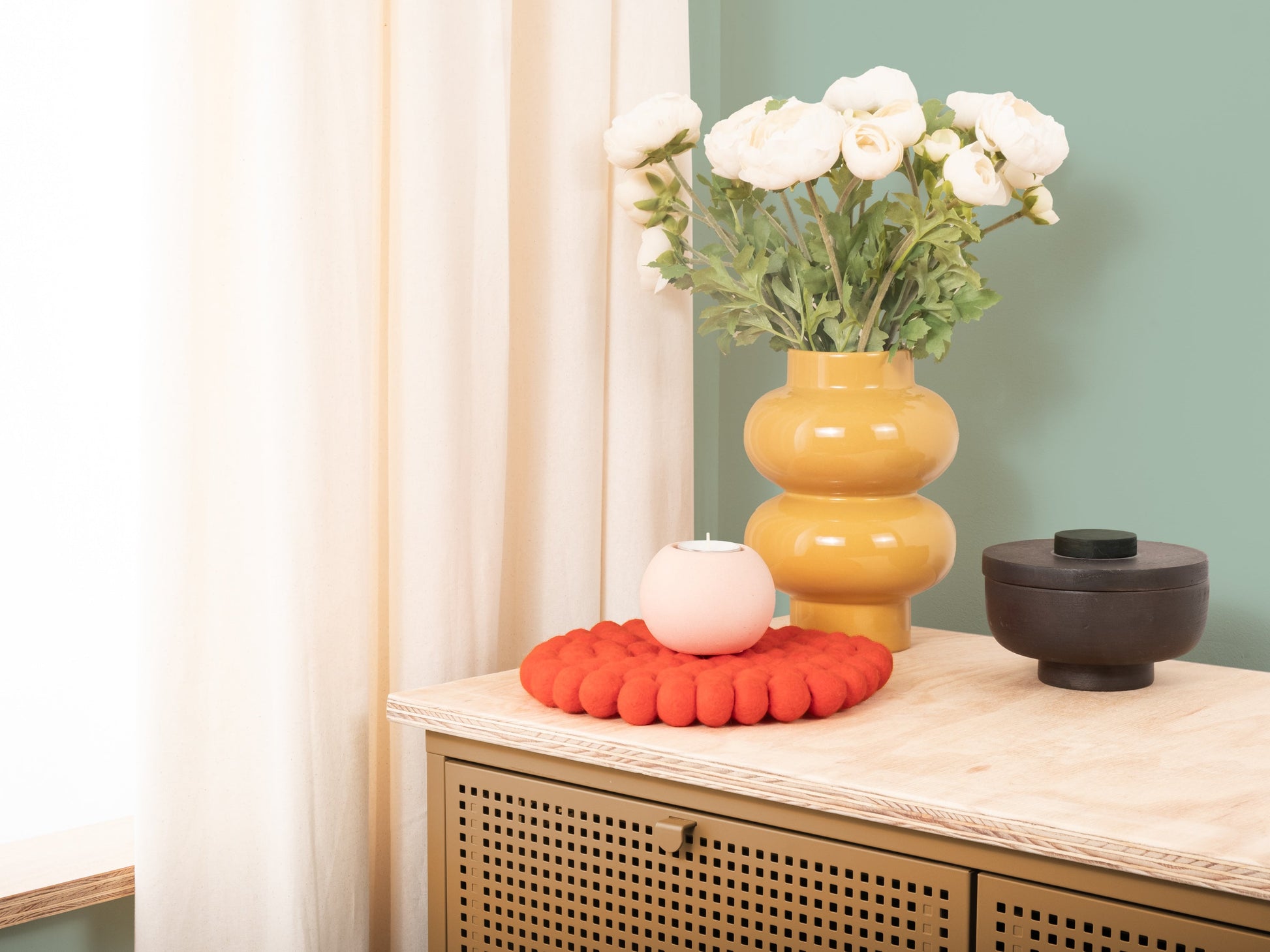 myfelt Mats Untersetzer Rot, Orange aus Schurwolle – Bild 4