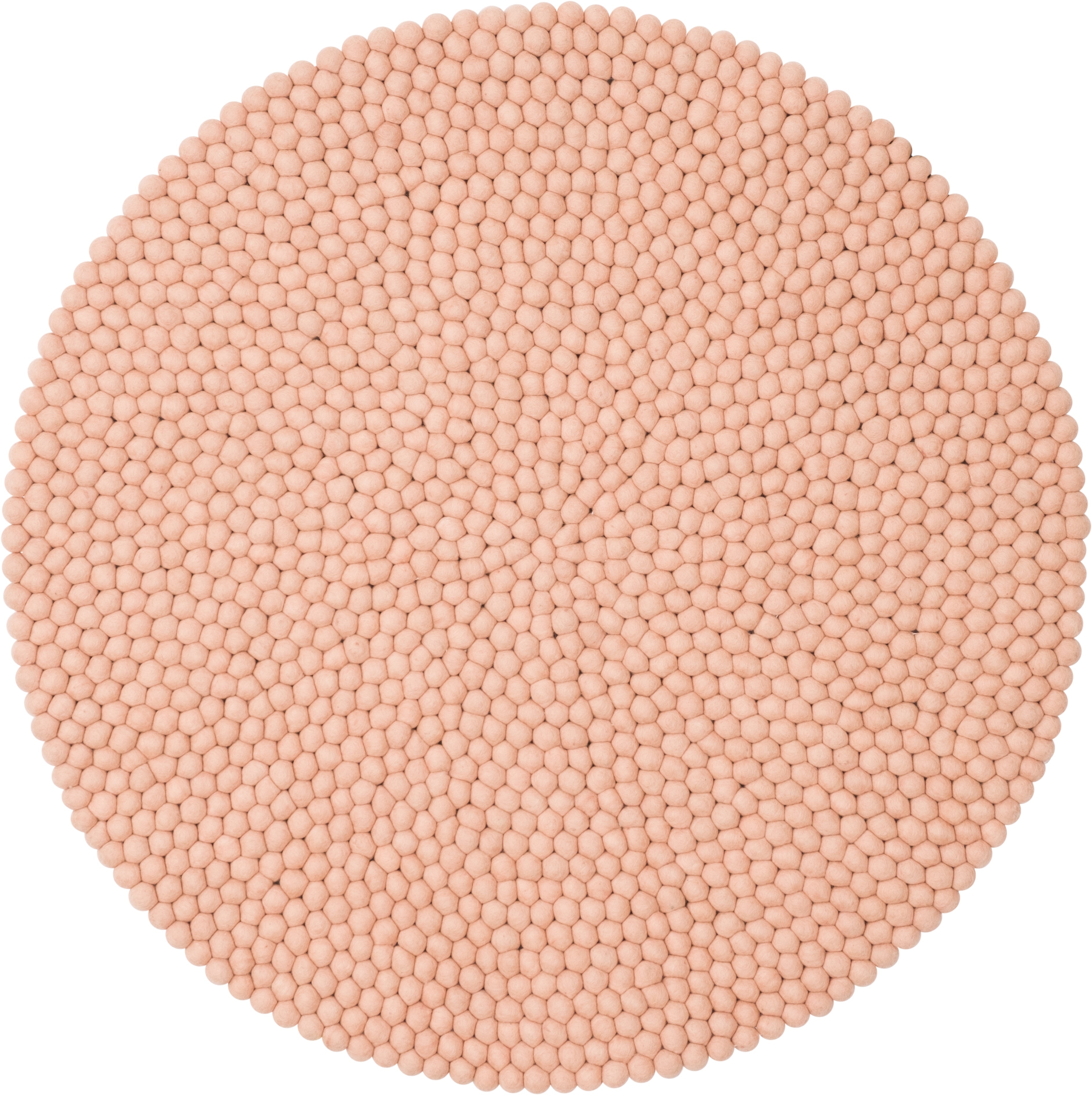 myfelt Merle Filzkugelteppich Rosa aus Schurwolle