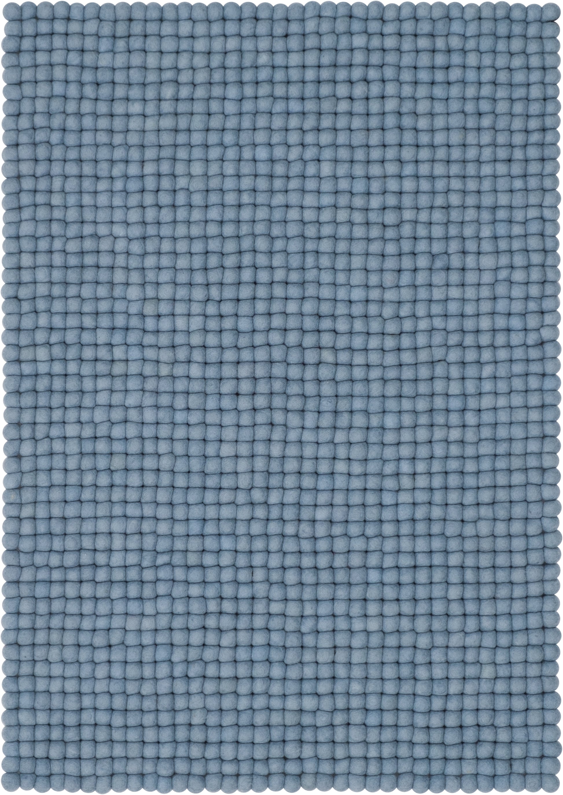 myfelt Mia Filzkugelteppich Blau aus Schurwolle