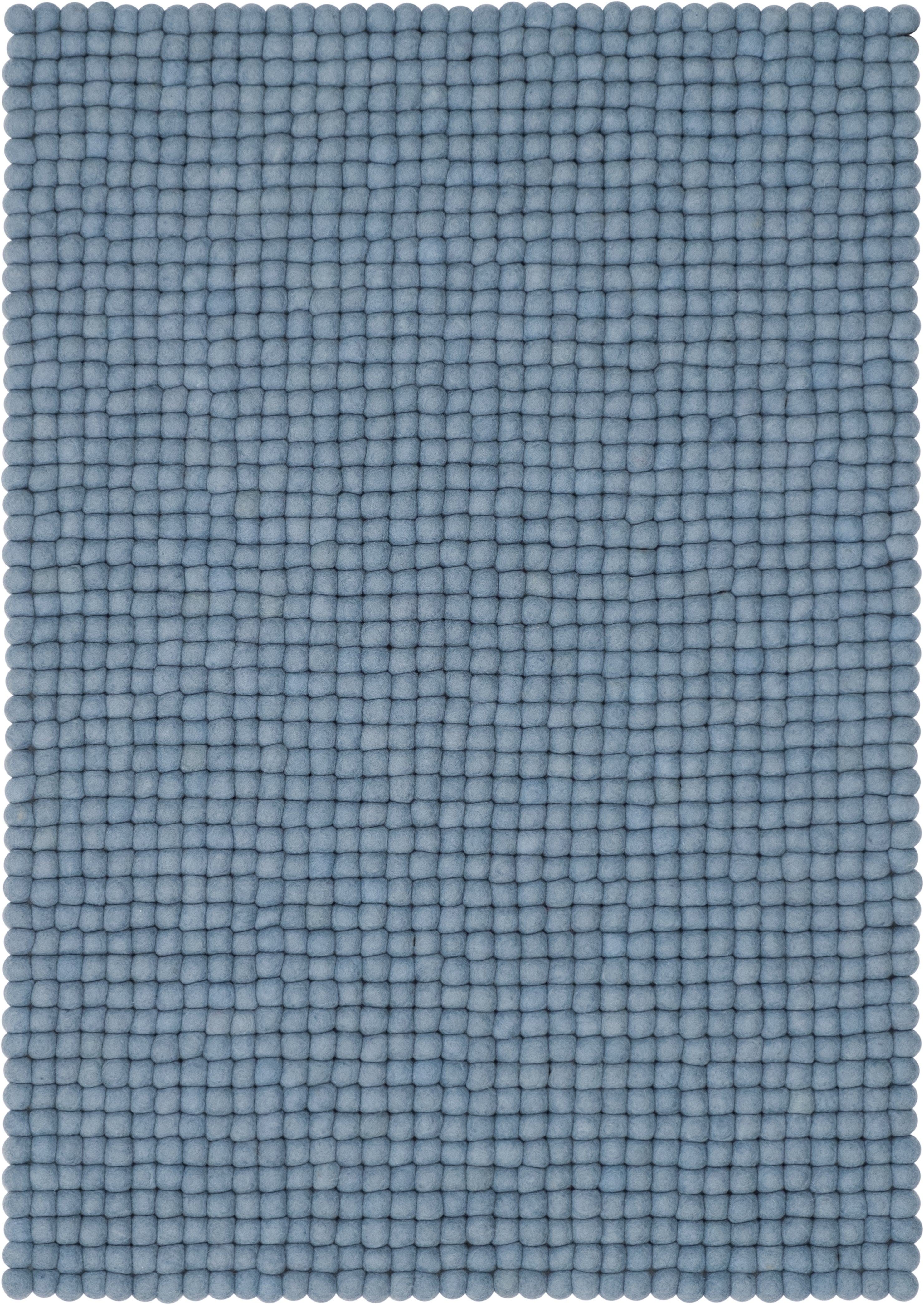 myfelt Mia Filzkugelteppich Blau aus Schurwolle