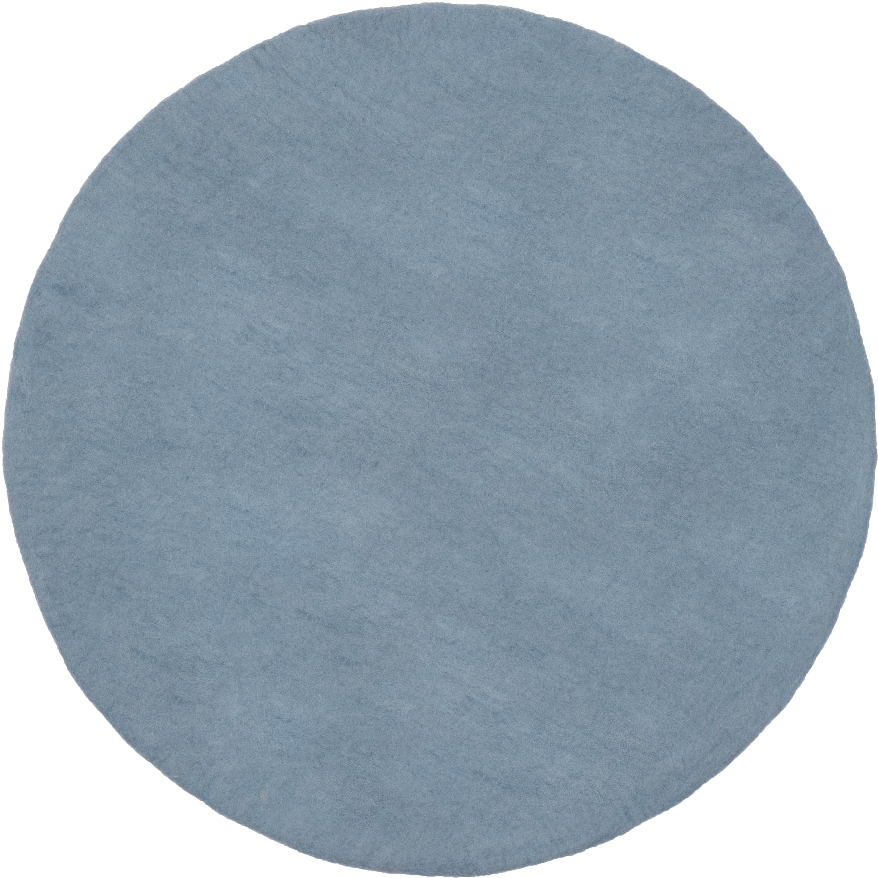 myfelt Mia Filzkugelteppich Blau aus Schurwolle
