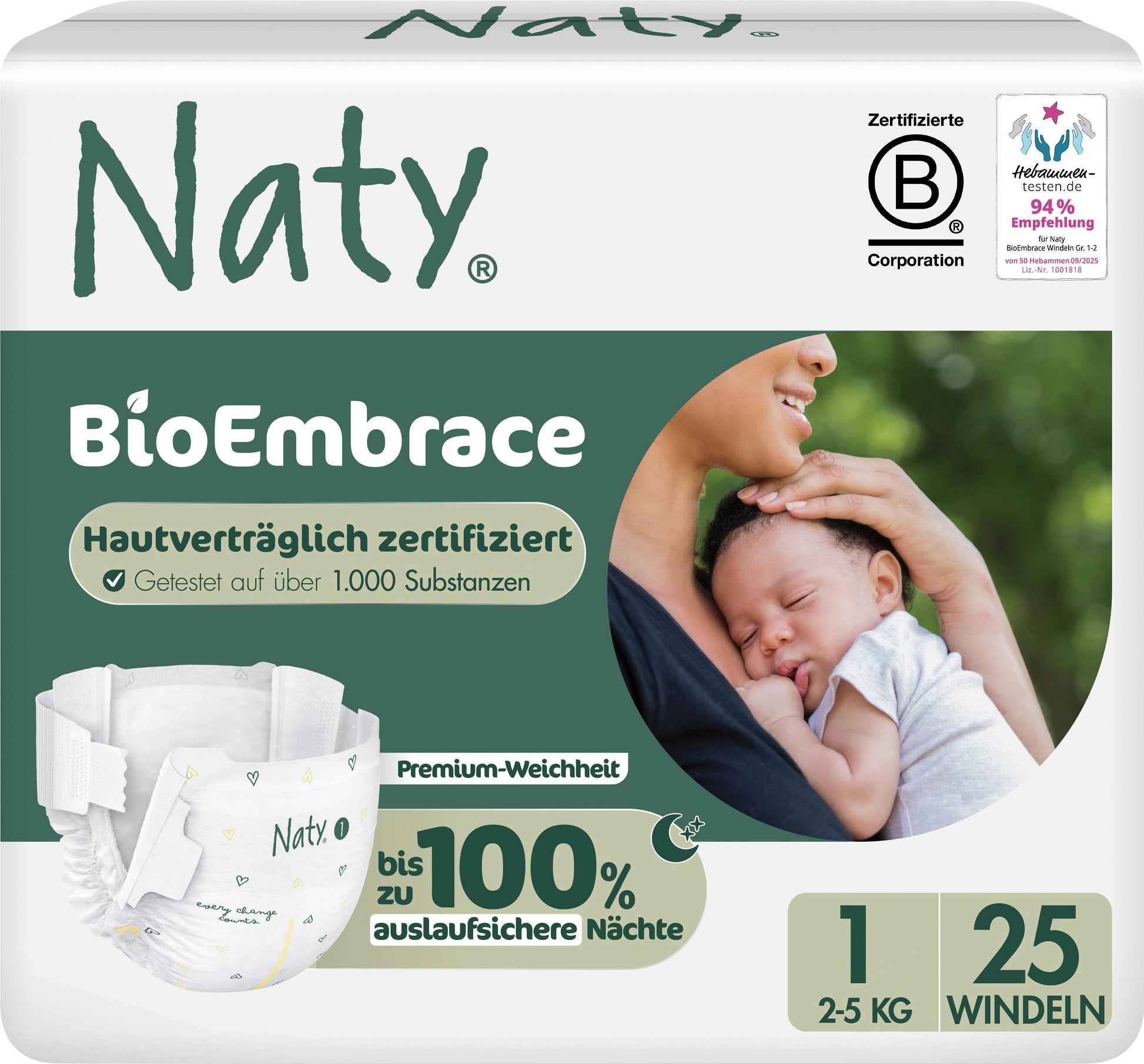 Eco by Naty Öko Windeln BioEmbrace Größe 1