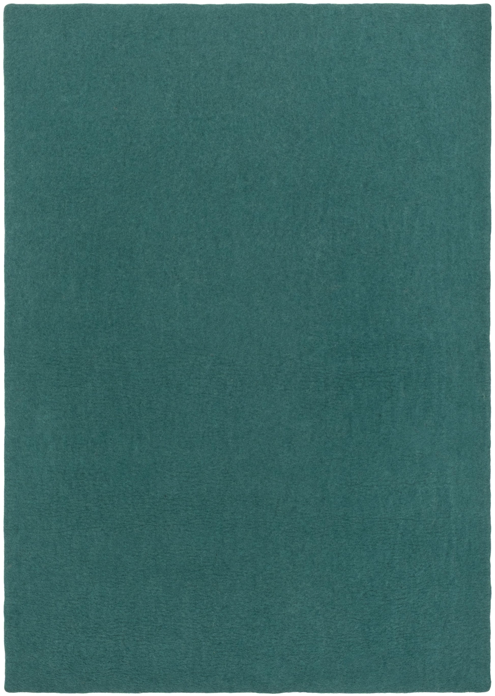 myfelt Noah Filzkugelteppich Blau, Rot aus Schurwolle