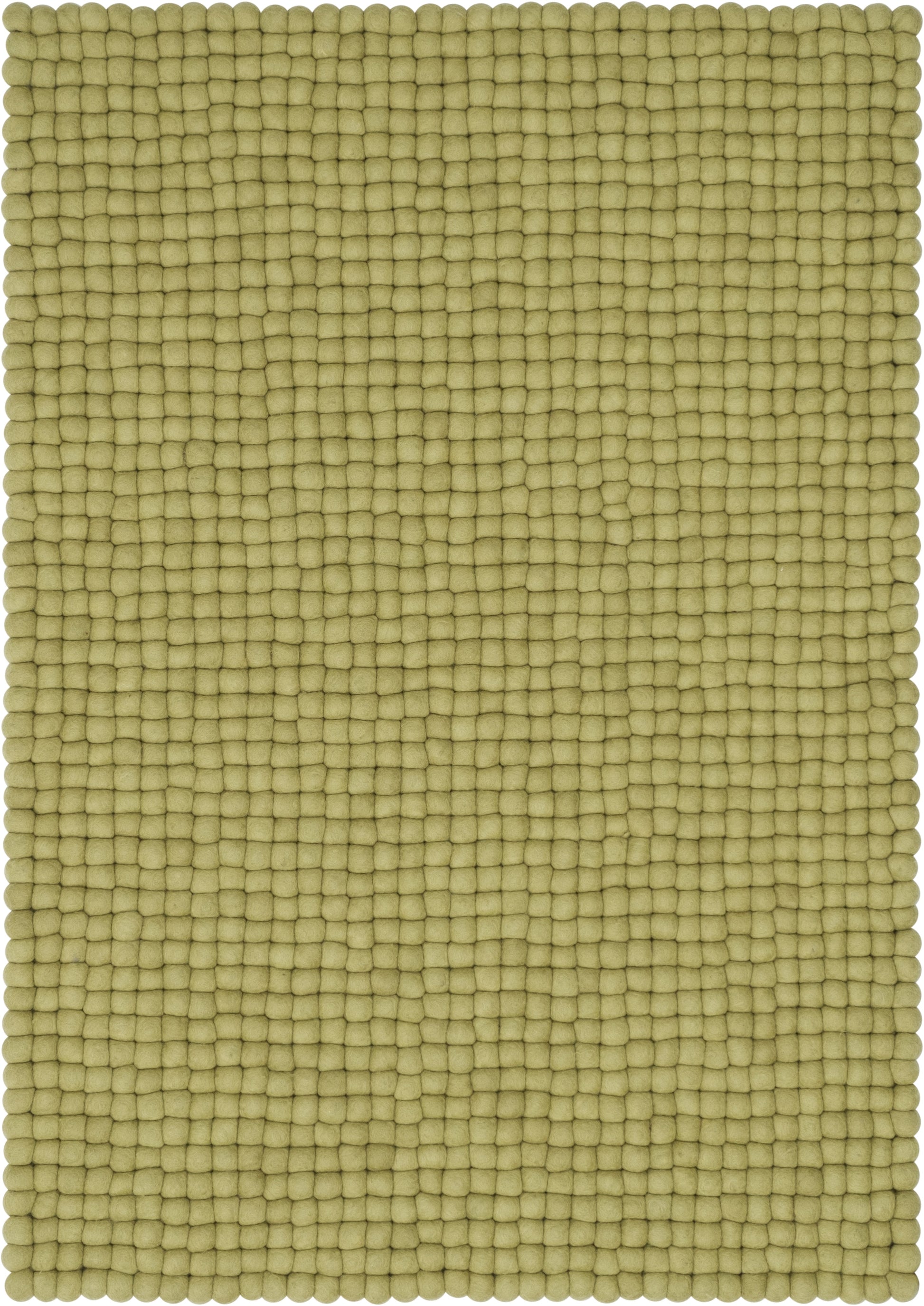 myfelt Pitt Filzkugelteppich Grün aus Schurwolle