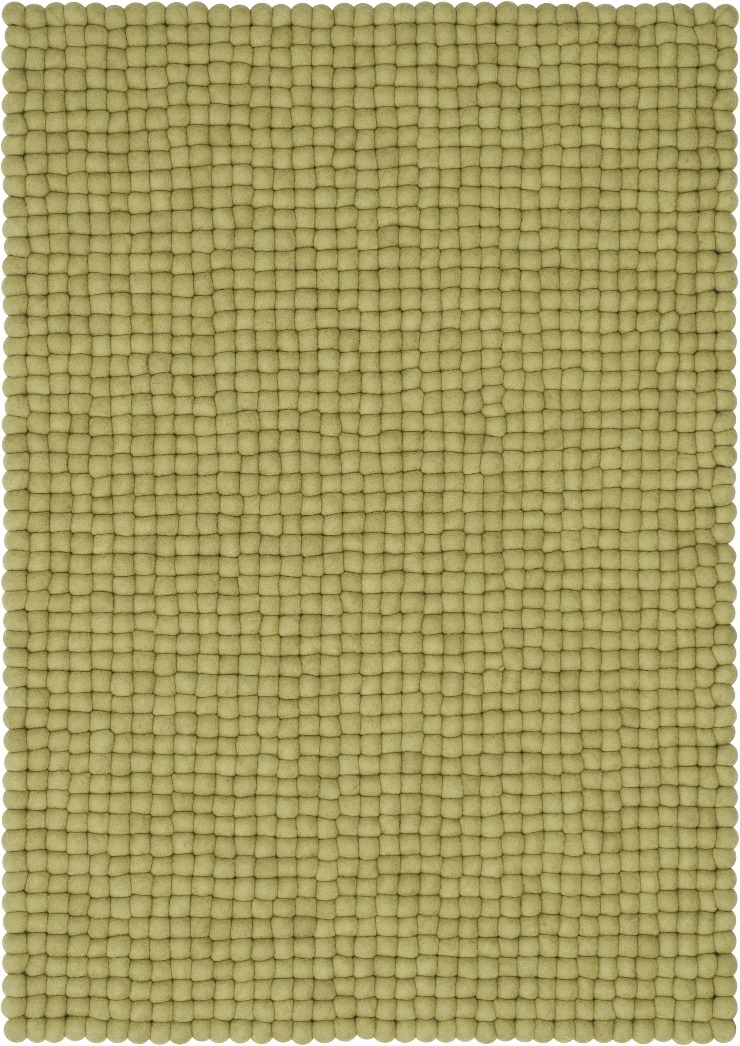 myfelt Pitt Filzkugelteppich Grün aus Schurwolle