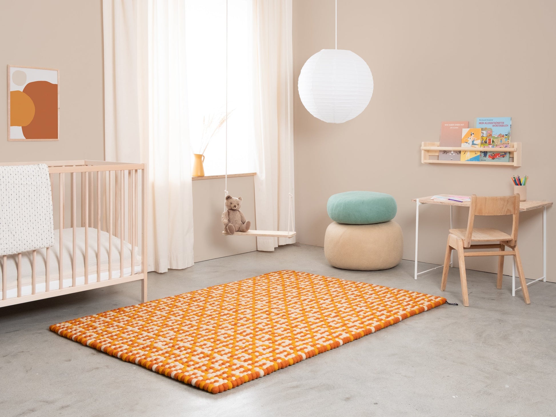 myfelt Lucia Filzkugelteppich Braun aus Schurwolle – Bild 5