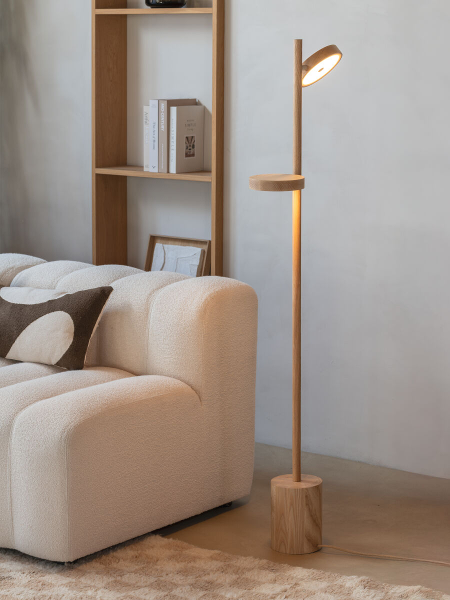 Stehlampe Okinawa Eschenholz LED 2 Schirme – GOOD&MOJO | Taiga