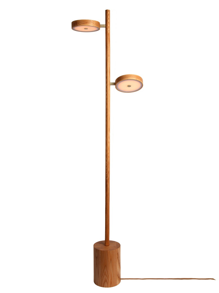 Stehlampe Okinawa Eschenholz LED 2 Schirme – GOOD&MOJO | Taiga