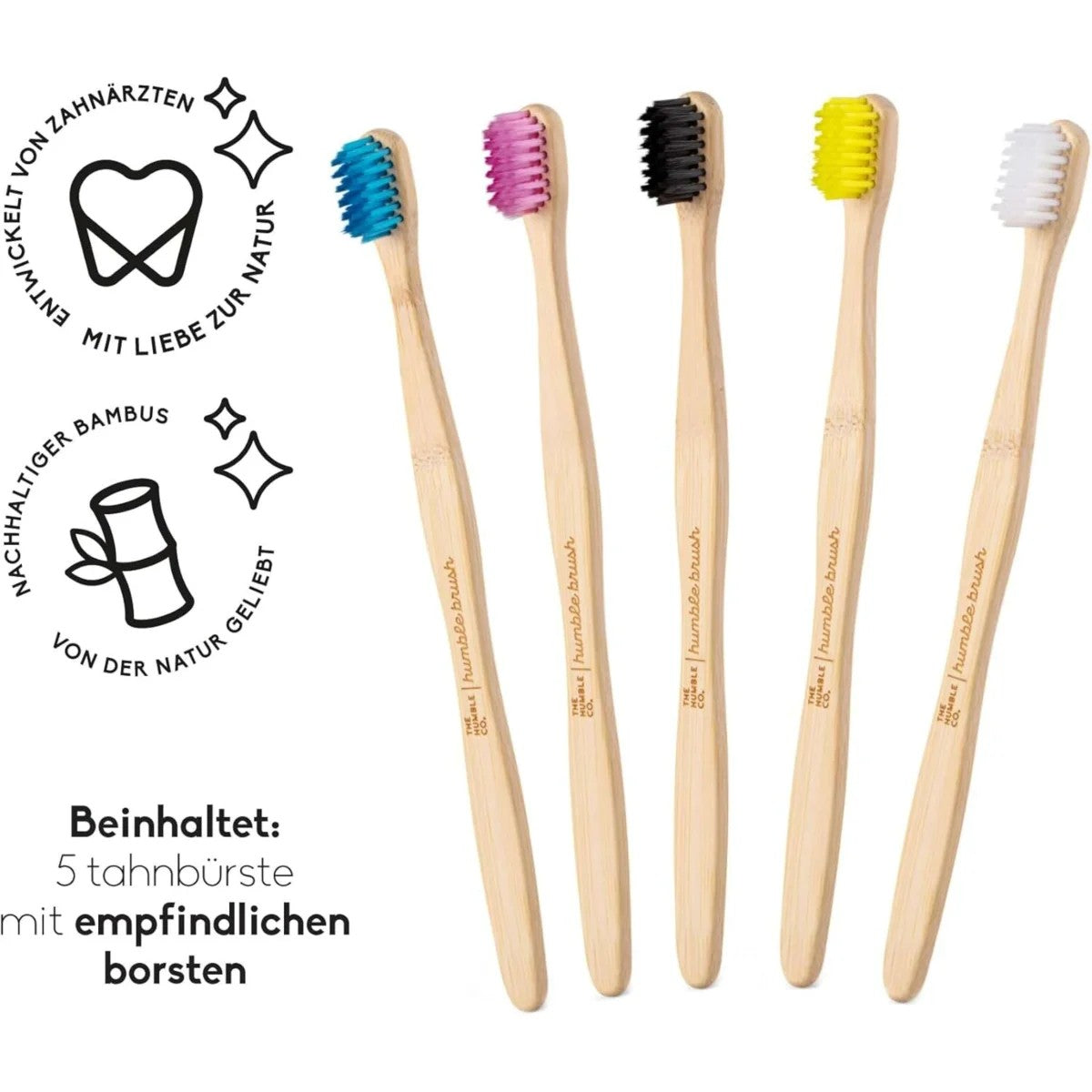 Humble Bambuszahnbürste Sensitiv 5er Set – Detail