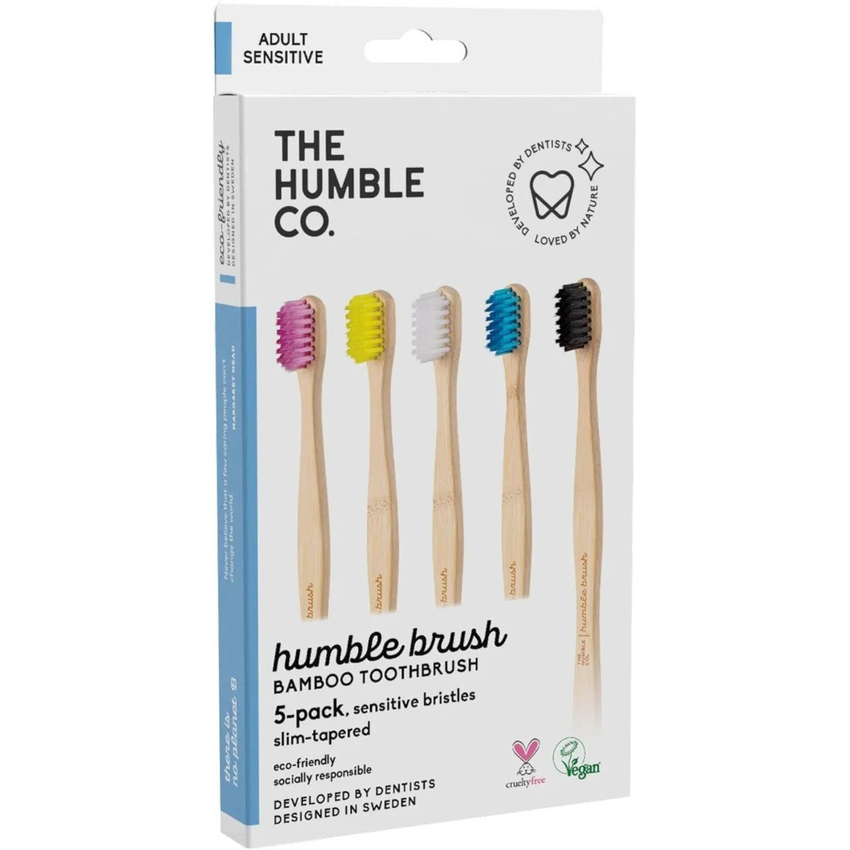 Humble Bambuszahnbürste Sensitiv 5er Set, Farbmix