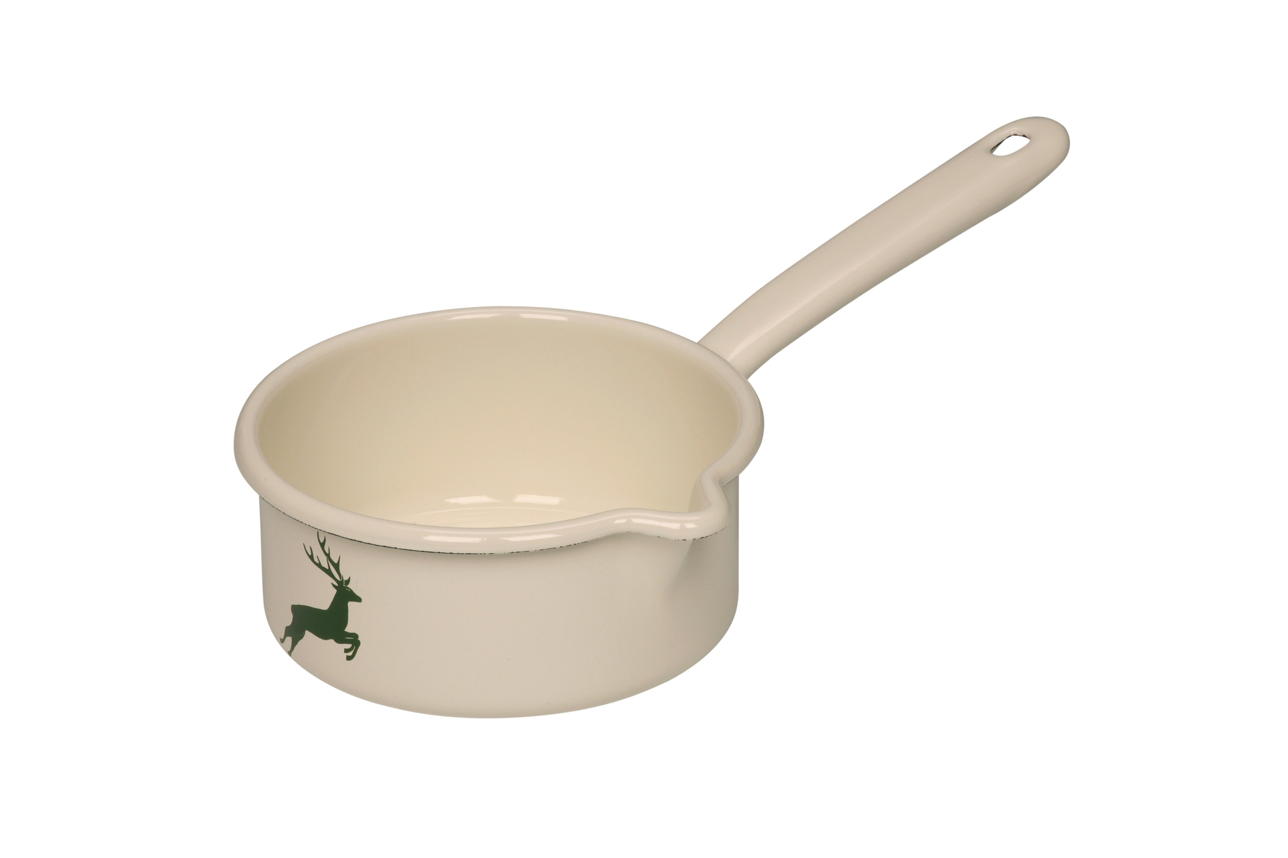 Hirsch Grün Stielkasserolle mit großem Ausguss 14cm 0,75L – RIESS | Taiga
