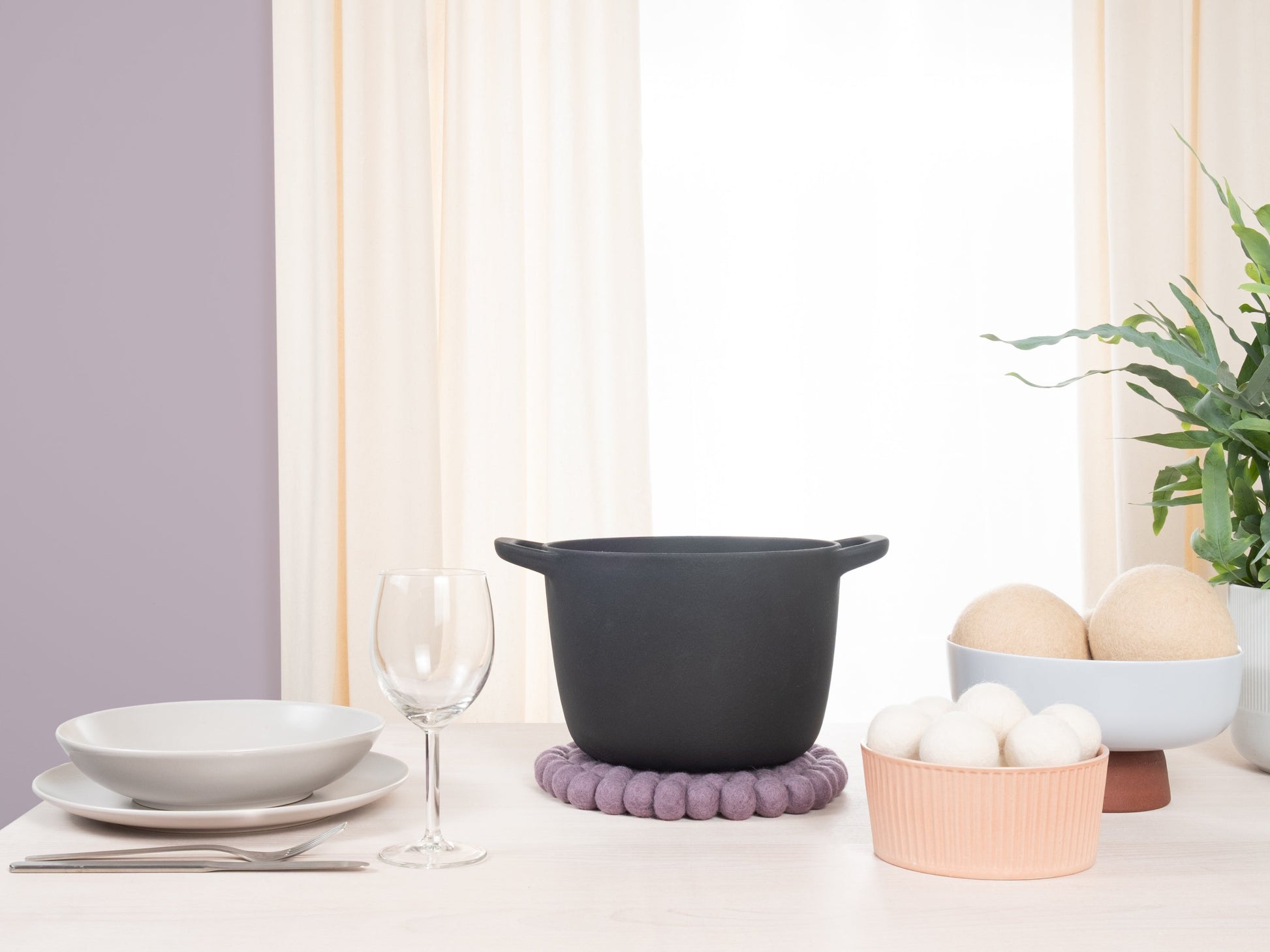 myfelt Tove Untersetzer Grau, Lila aus Schurwolle – Bild 5