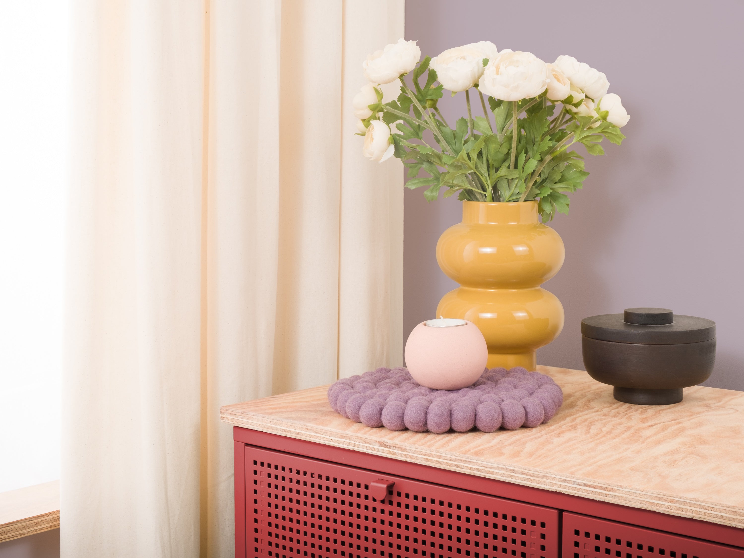 myfelt Tove Untersetzer Grau, Lila aus Schurwolle – Bild 3