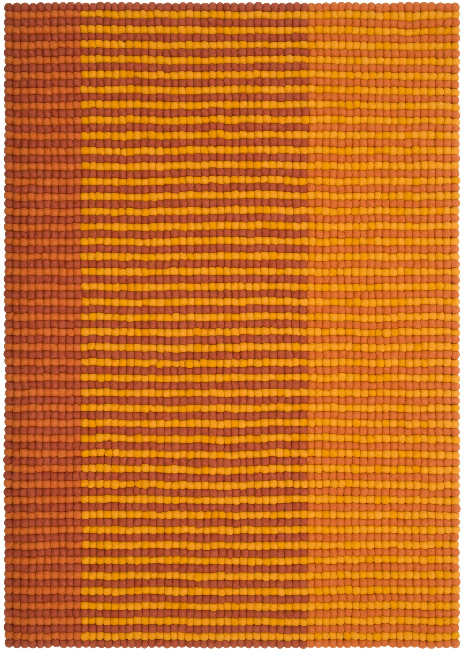 myfelt Dawn Filzkugelteppich Orange aus Schurwolle