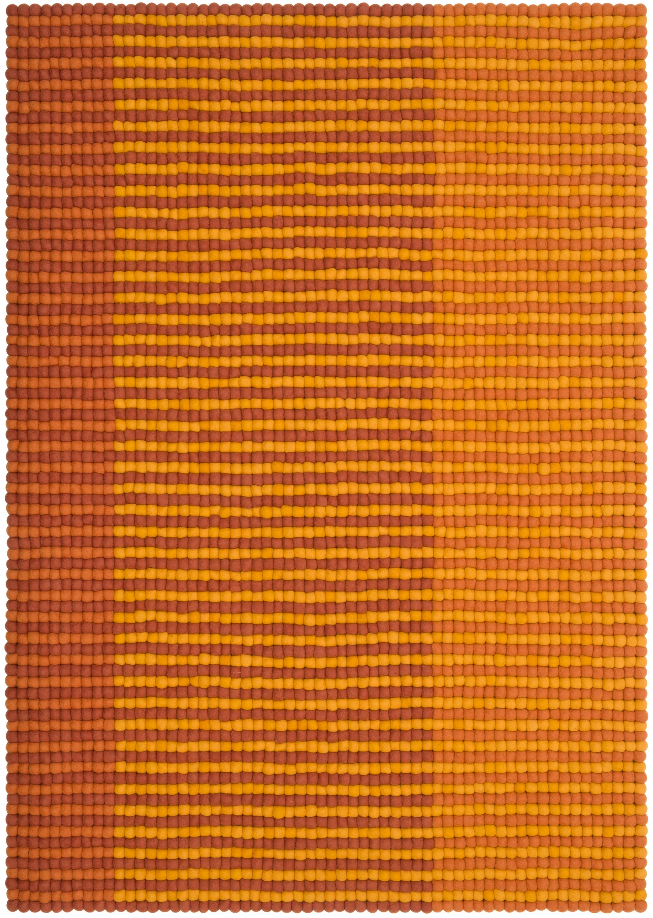 myfelt Dawn Filzkugelteppich Orange aus Schurwolle