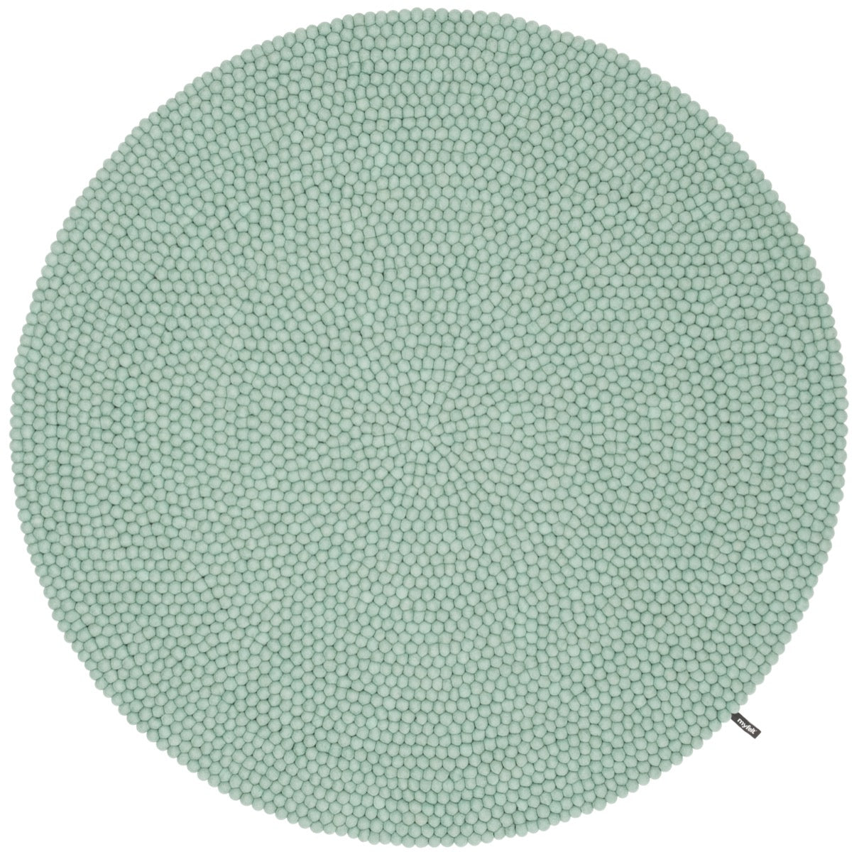 myfelt Fine Filzkugelteppich Blau aus Schurwolle
