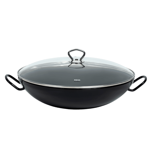 Riess CLASSIC Wok mit Glasdeckel Schwarz 0385 022 | taigagreen