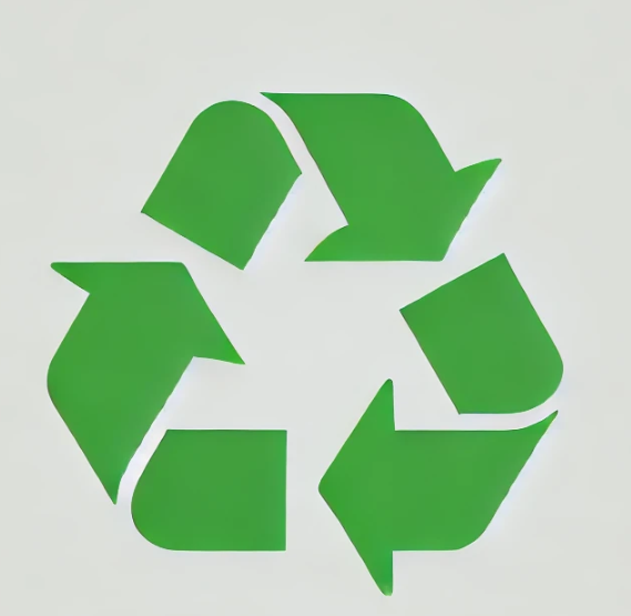 Grünes Recycling Symbol mit drei Pfeilen