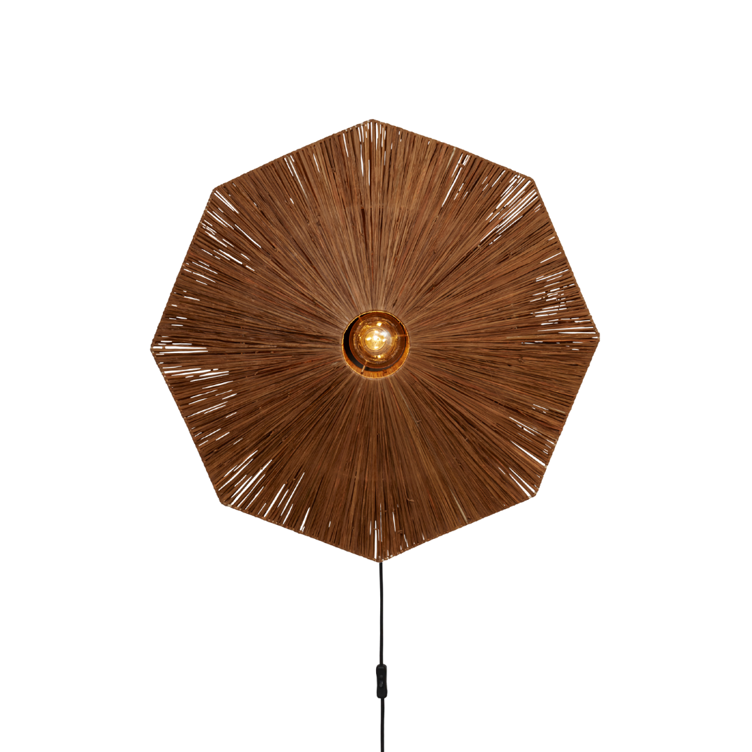 16-17174_GOOD&MOJO_Wandlampe raffia Panama octogon L_Braun_1 16-17174_GOOD&MOJO_Wandlampe raffia Panama octogon L_Braun_1