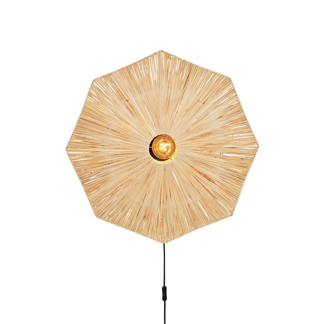 16-17174_GOOD&MOJO_Wandlampe raffia Panama octogon L_Natur_1 16-17174_GOOD&MOJO_Wandlampe raffia Panama octogon L_Natur_1